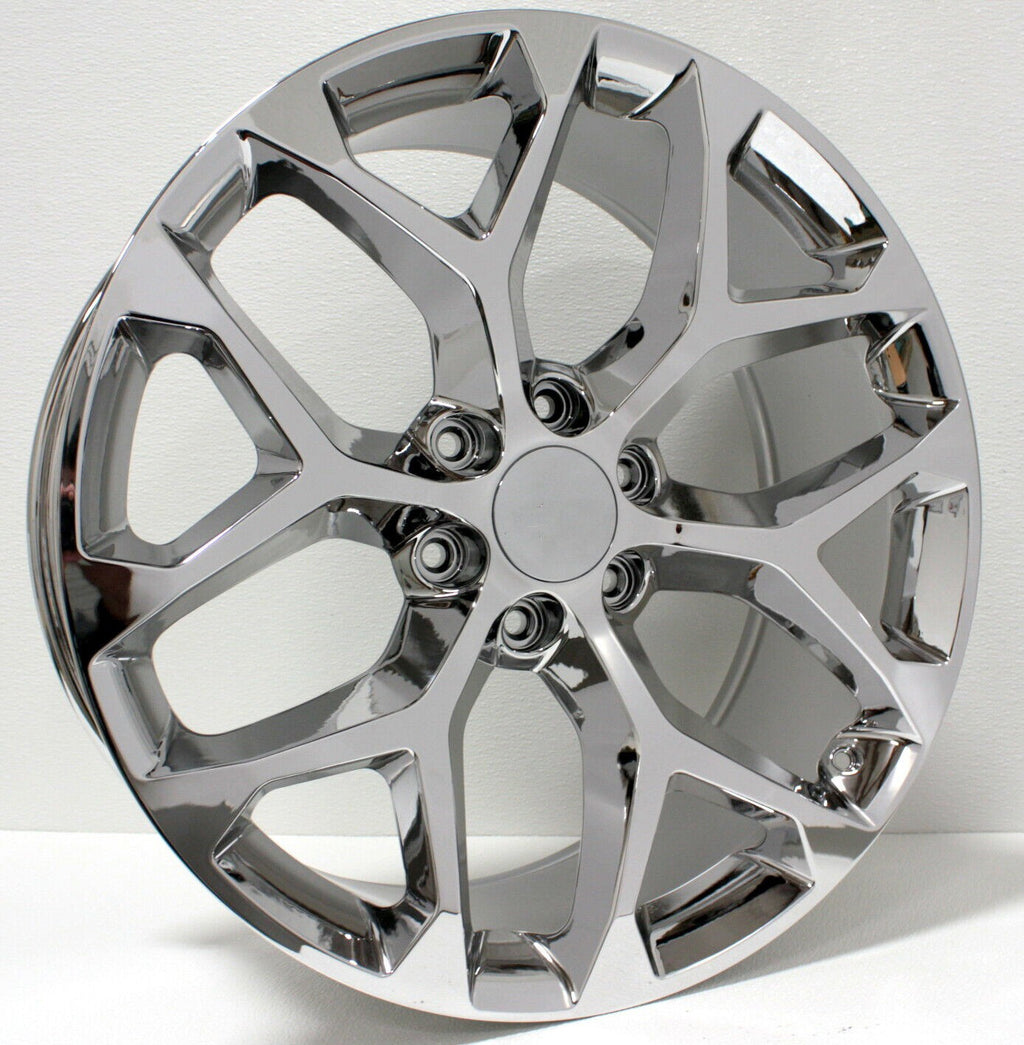 22" Chrome Snowflake Wheels All Terrain Tires 2000-26 GMC Sierra Yukon Denali2