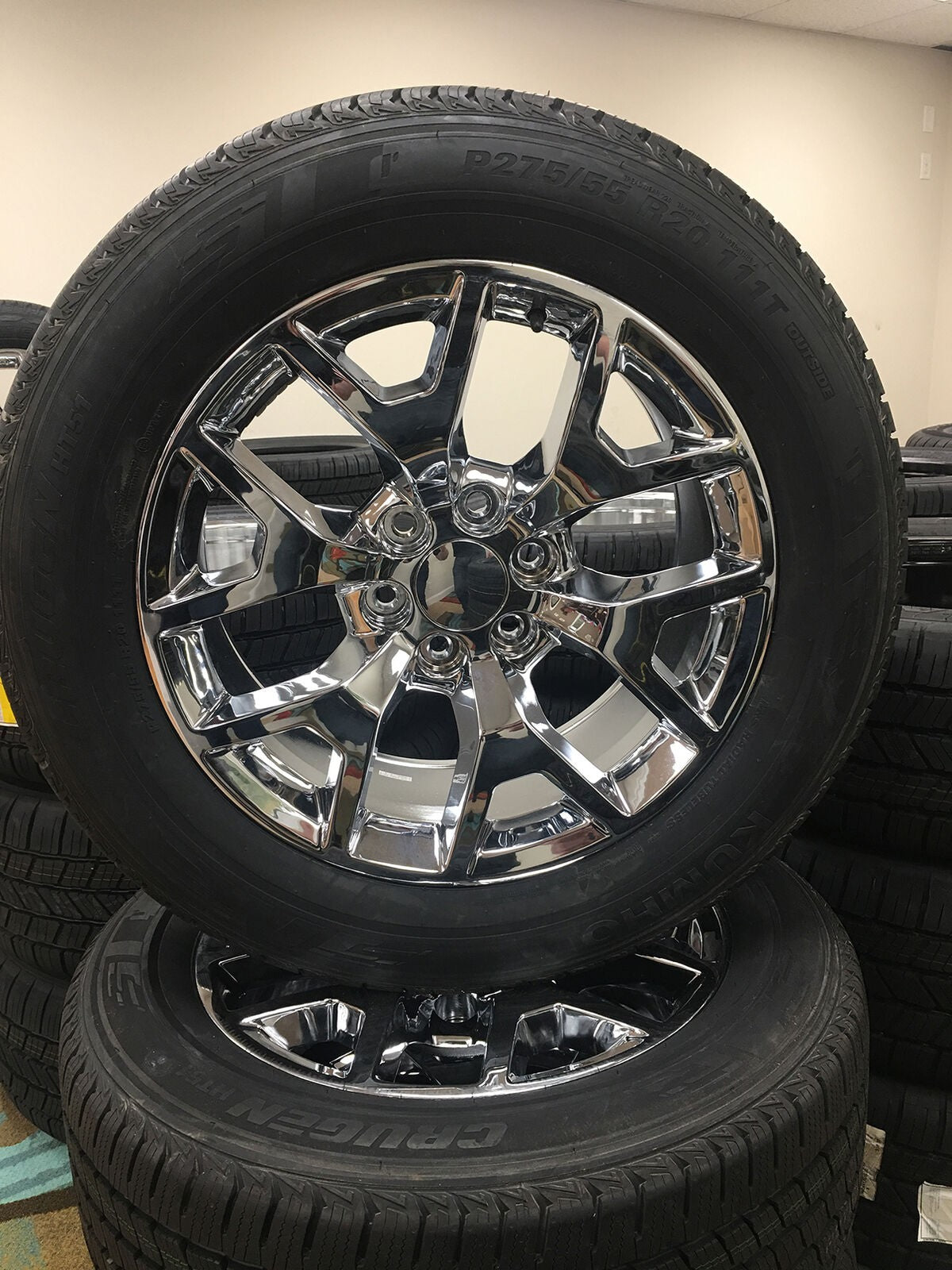 Chevy 20" Chrome Honeycomb Wheels Goodyear Tires For Silverado Tahoe Suburban1