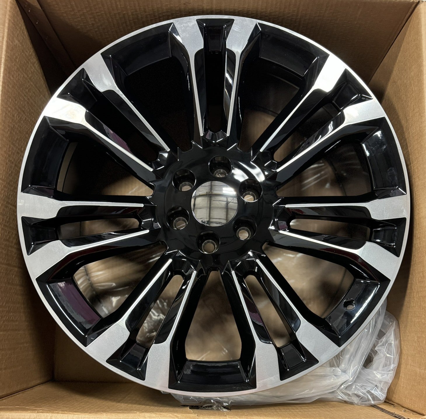 Split Spoke Machine Black 24" Wheels Tires Silverado Tahoe Sierra Yukon Escalade3