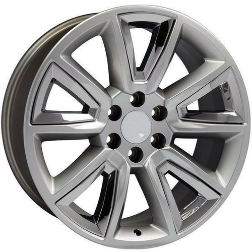 20" Hyper Silver with Chrome Wheels Rims for 2000-2026 GMC Yukon Denali Sierra0