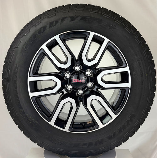 20" GMC Sierra Yukon AT4 Black And Machine OEM Wheels Goodyear AT 275/60R2 Tires0
