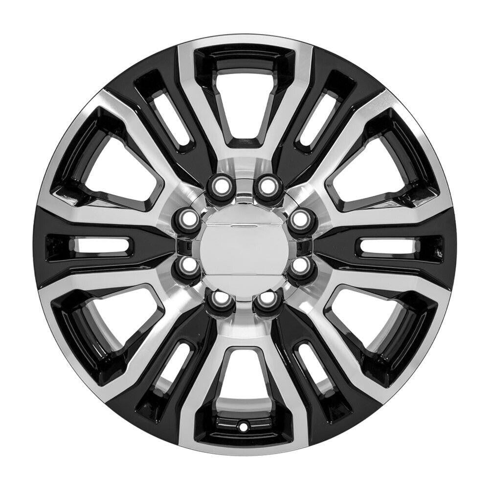 2011-2026 GMC Sierra 2500 3500 Black And Machine Aluminum 20" 8 Lug Wheels3