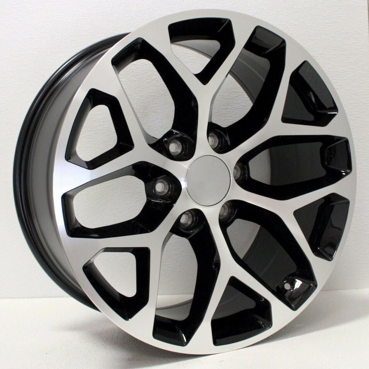 22" Snowflake Black And Machine Wheels For GMC Sierra Yukon Denali 2000-20260