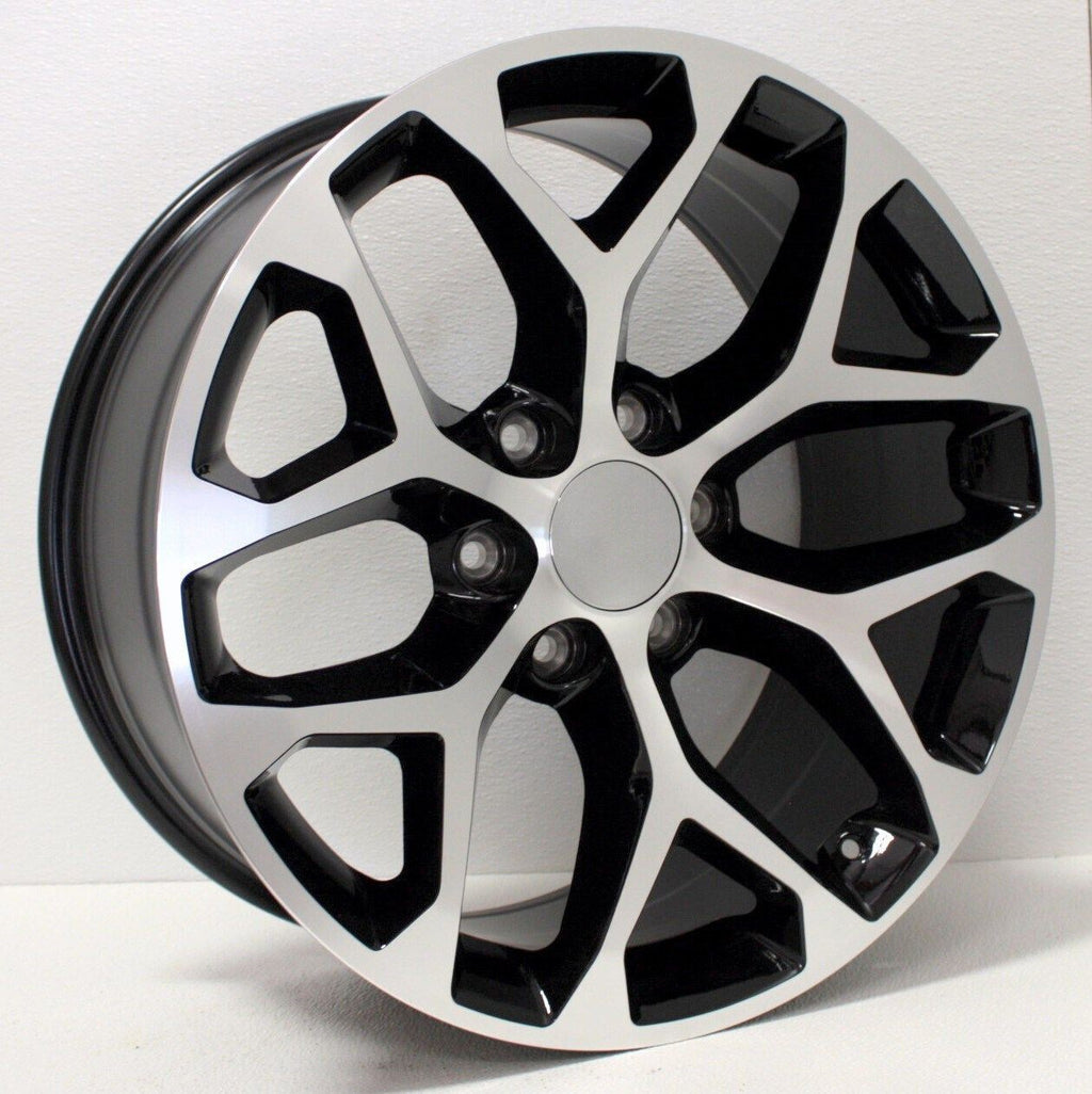 GMC 20" Black and Machine Snowflake Replica Wheels Rims for Sierra Yukon Denali0