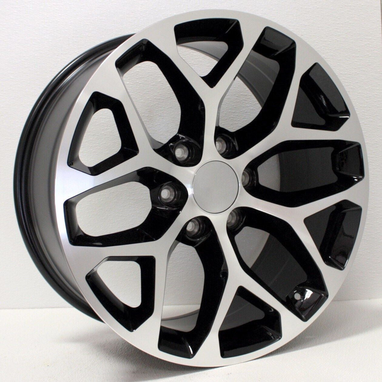 GMC 20" Black and Machine Snowflake Replica Wheels Rims for Sierra Yukon Denali0