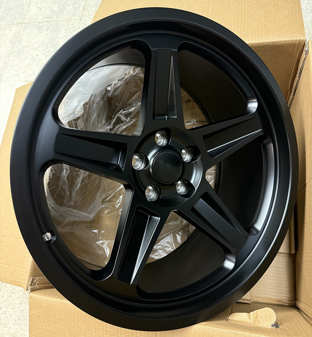 Dodge Demon Replica 20" Satin Black Staggered Wheels Challenger SET of 42