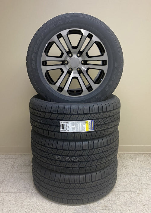 20" Black & Machine Wheels Goodyear Tires 2000-26 Chevy Silverado Tahoe Suburban0
