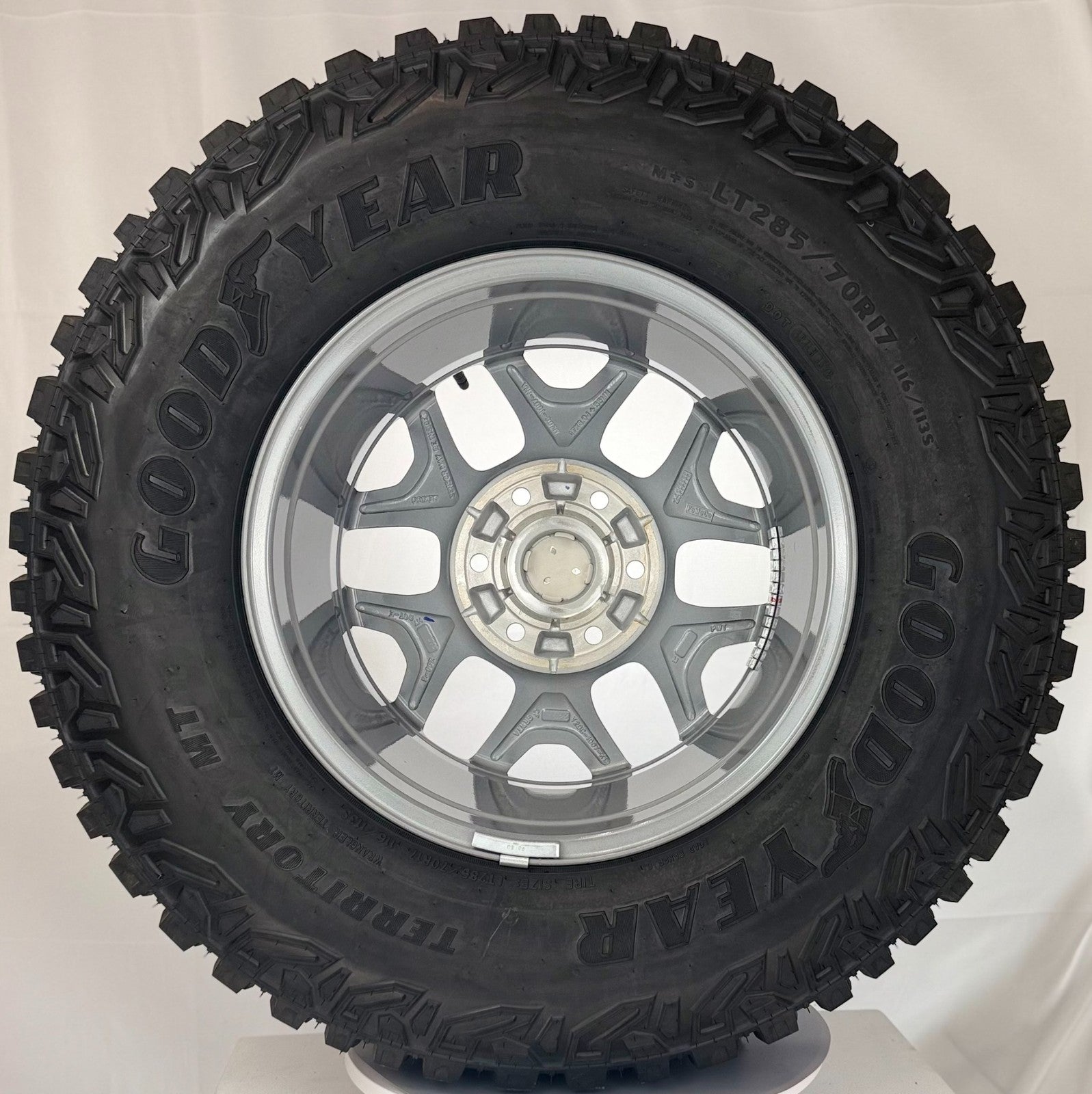 Ford Bronco OEM 17" New Takeoff 2022-2026 Grey Machine Wheels Goodyear M/T Set 56