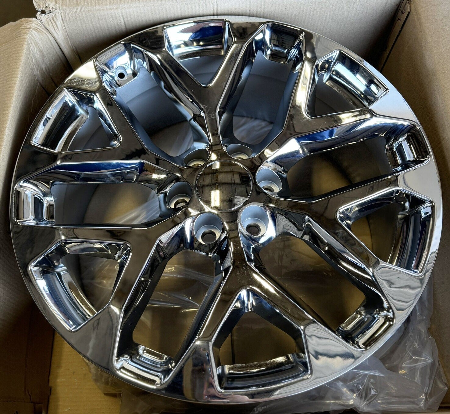 20" Chrome Snowflake Wheels Highway Tires For Chevy Silverado Tahoe Suburban SET3