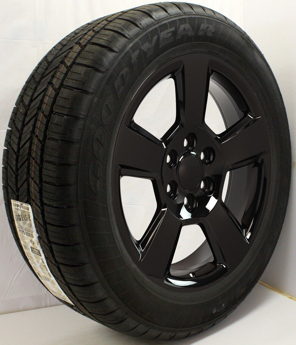 20" Gloss Black LTZ Replica Wheels Goodyear Tires For GMC Sierra Yukon Denali1