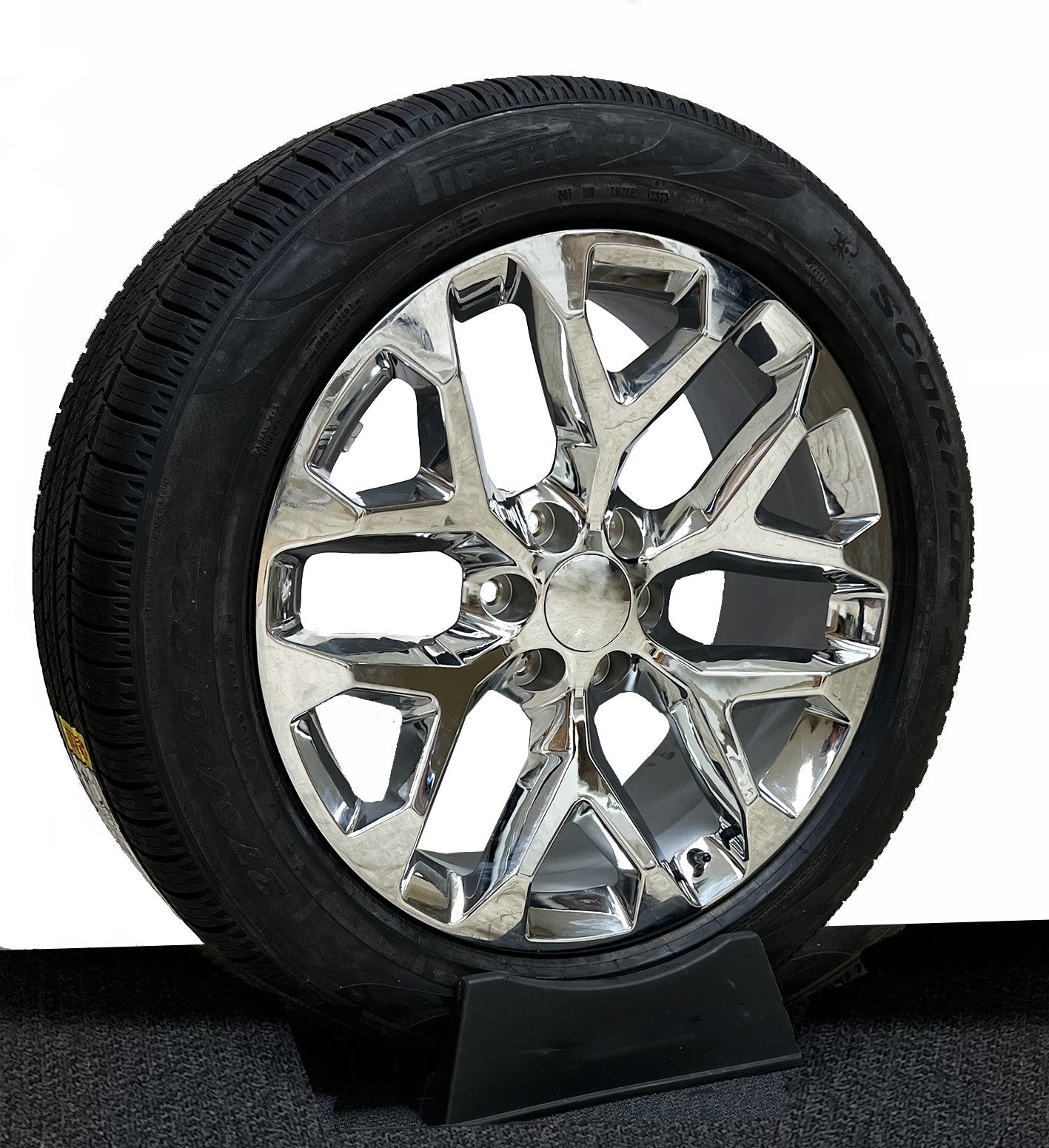 22" Chrome Snowflake Wheels 275/50R22 All Season Tires Fit Chevy Silverado Tahoe1
