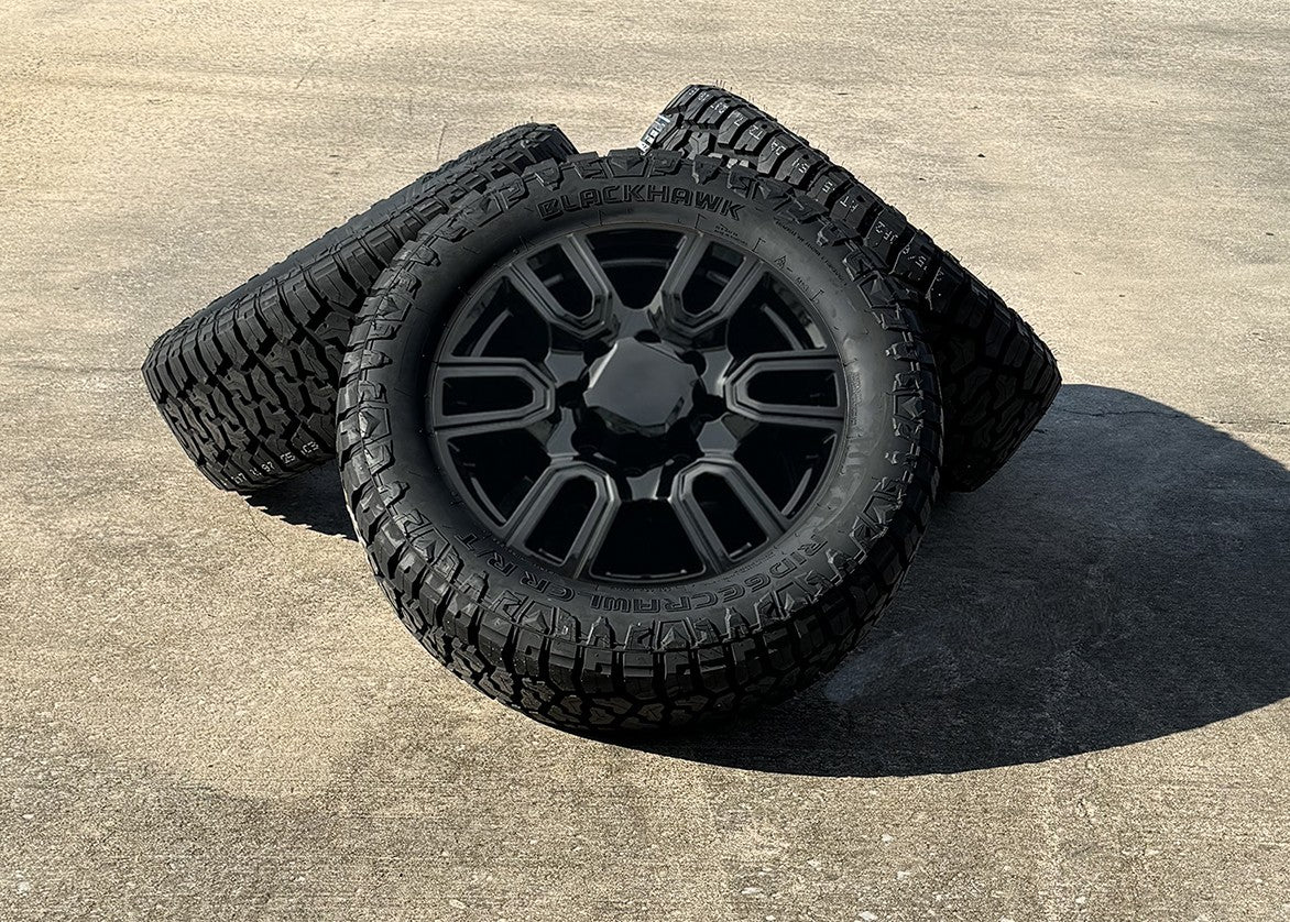 2011-2026 Chevy Silverado 2500 Black SLT 20" 8-180 Wheels 33x12.50R20 R/T Tires0