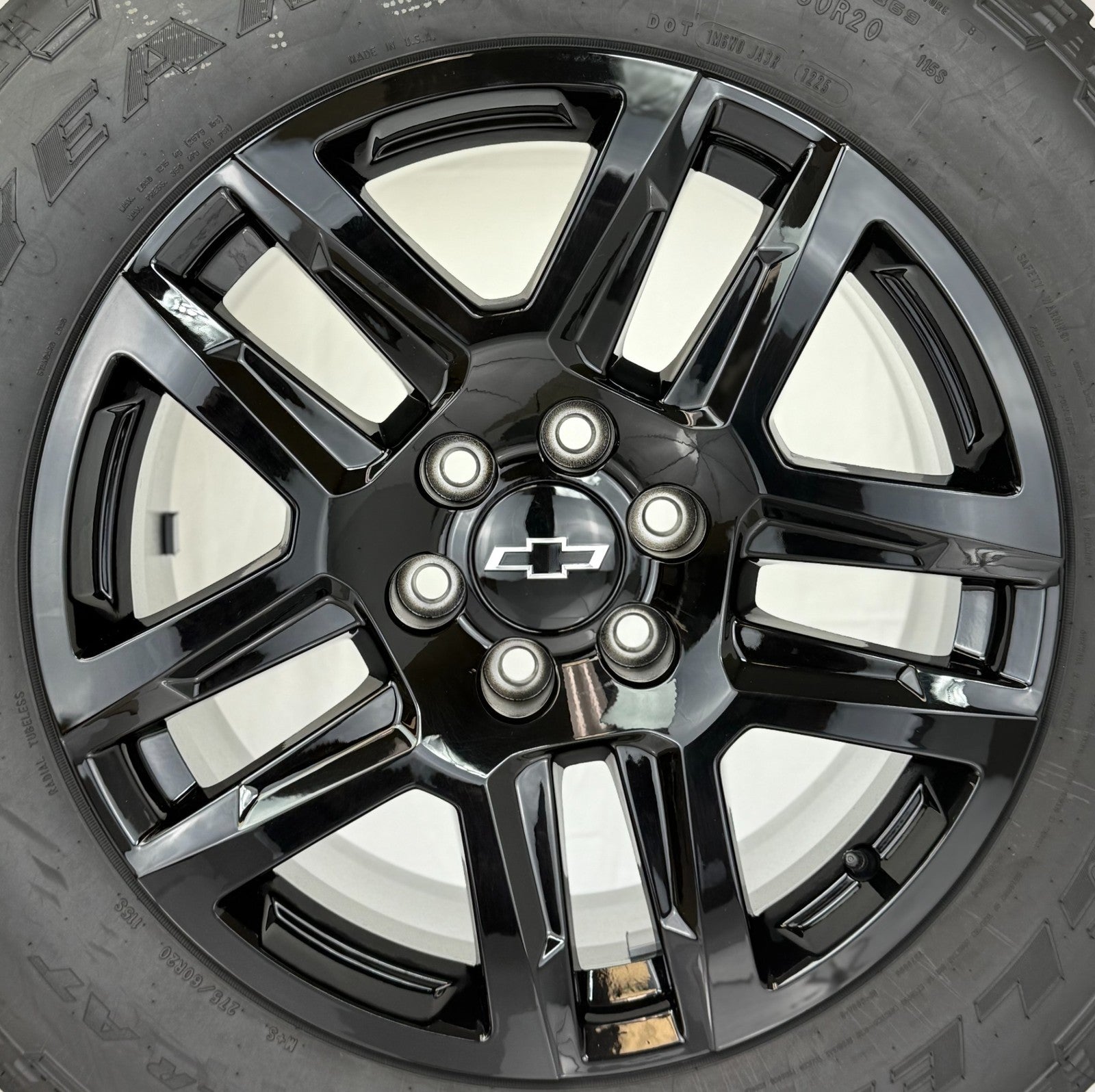 20" Chevy Silverado Black Trail Boss OEM Wheels Goodyear A/T Tire TPMS3