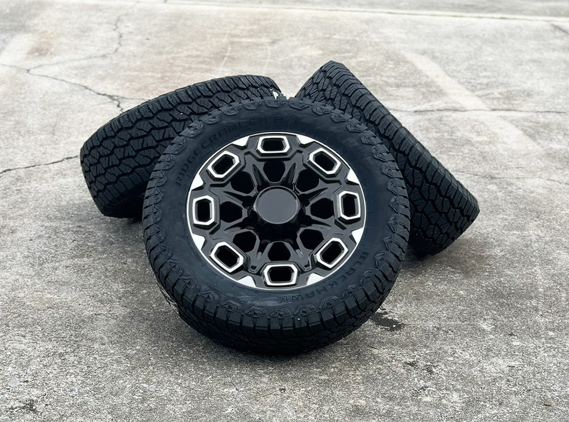 2011-2026 GMC Sierra 2500 Black & Machine CV64 20" 8-180 Wheels 265/60 A/T Tires0