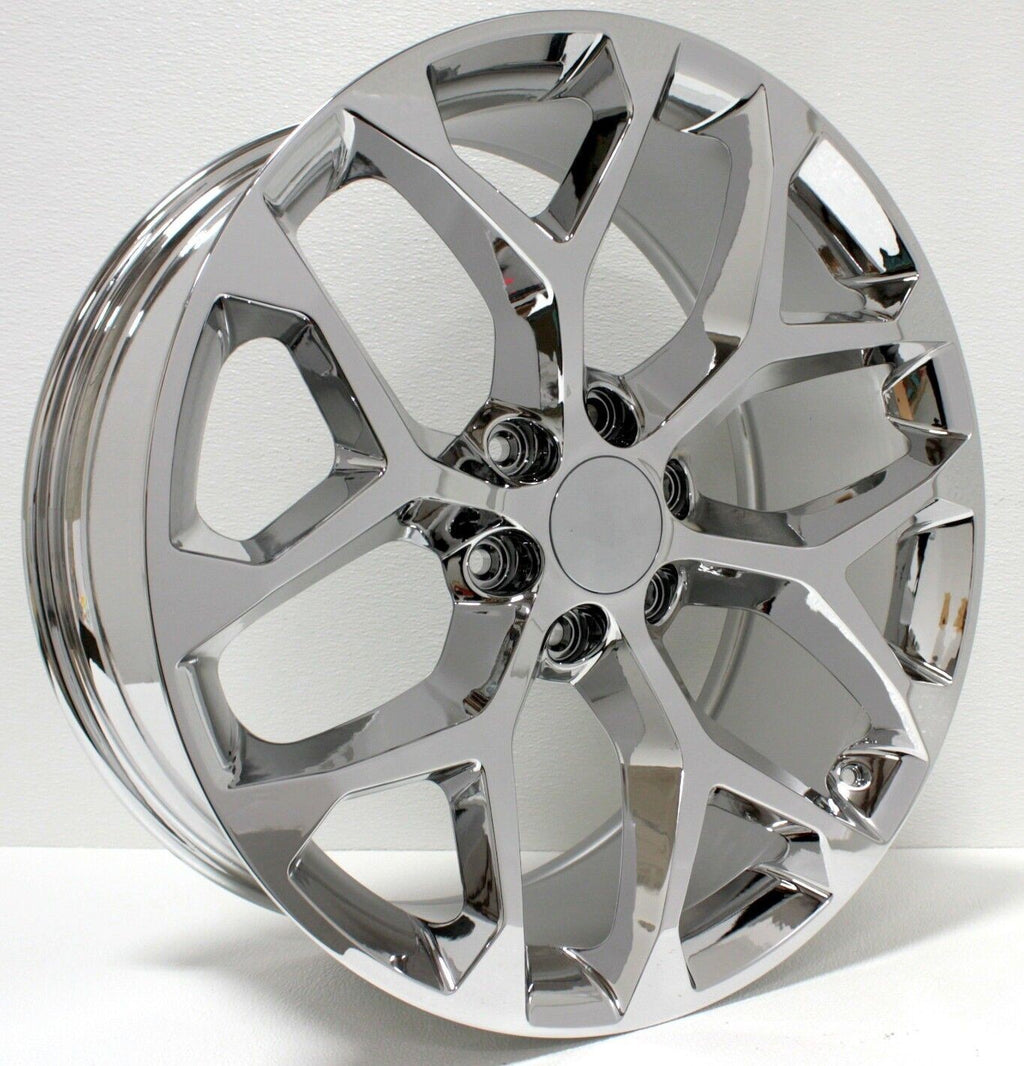 GMC 20" Chrome Snowflake Wheels 275/60R20 Tires For Sierra Yukon Denali Escalade3