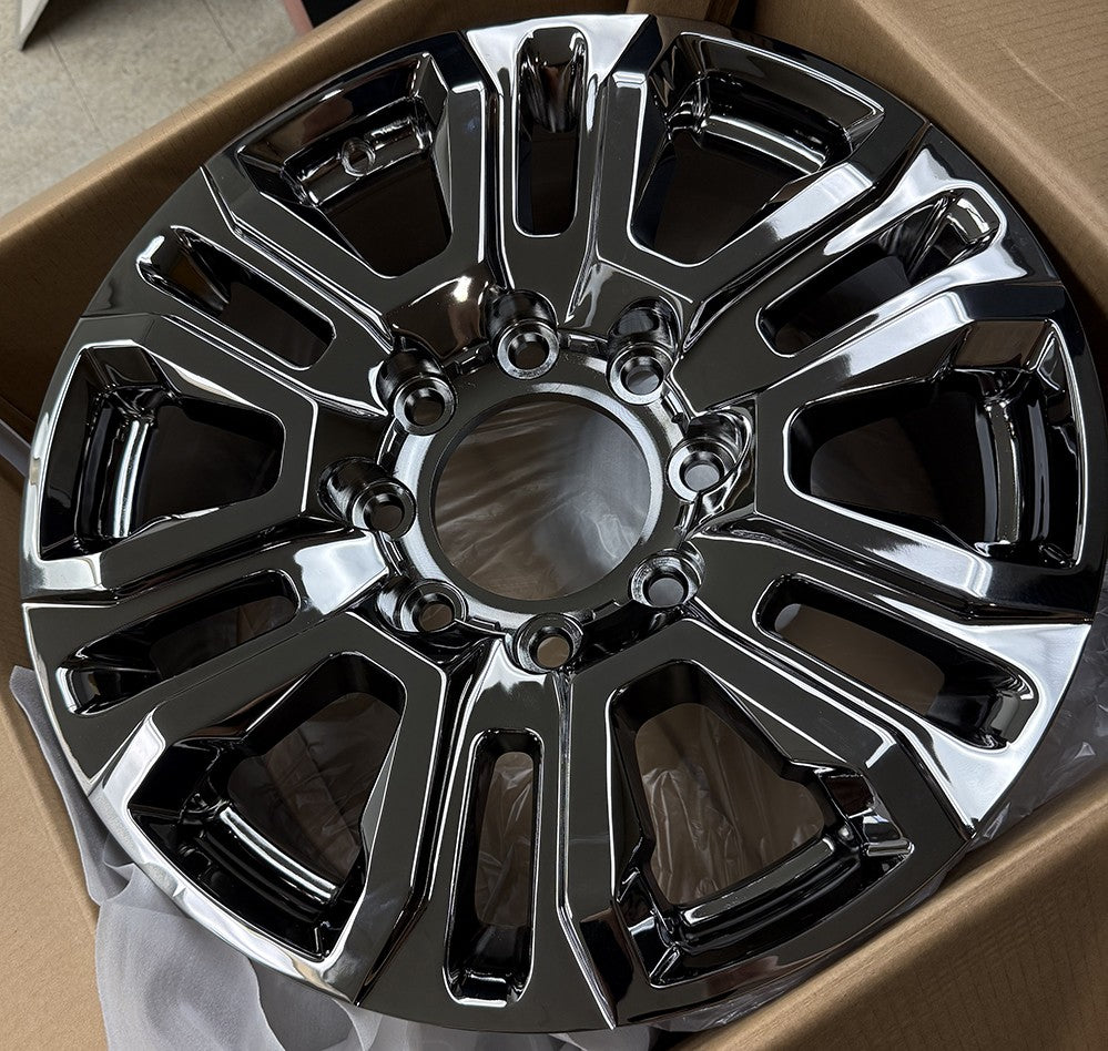 2011-2025 GMC Sierra 2500 Black Chrome 20" 8-180 Wheels 275/65R20 R/T Tires3