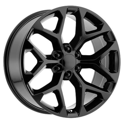 Chevy 22" Gloss Black Snowflake Wheels For 2000-2026 Silverado Tahoe Suburban1