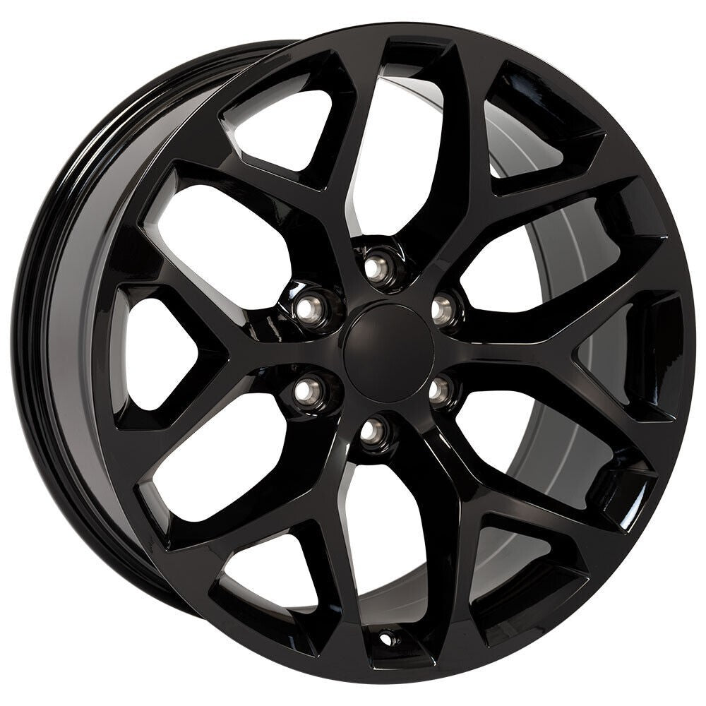 22" Gloss Black Snowflake Wheels BFG Tires fits 2000-26 GMC Sierra Yukon Denali1
