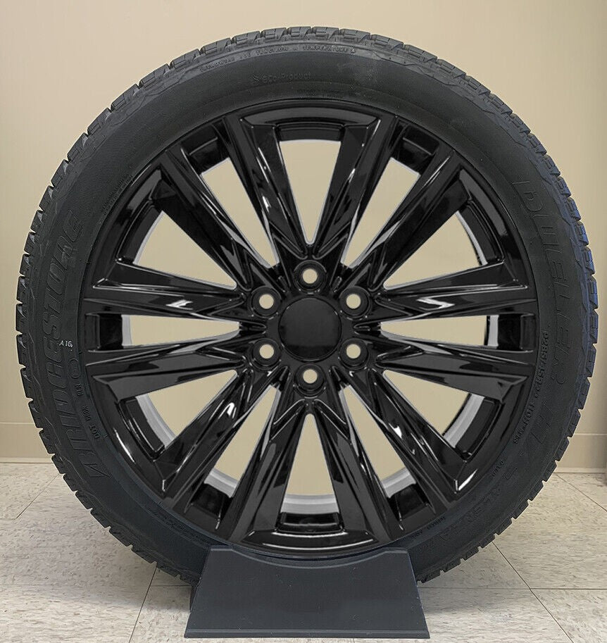 Chevy 22" Black Platinum Wheels Bridgestone Tires For Silverado Tahoe Suburban0