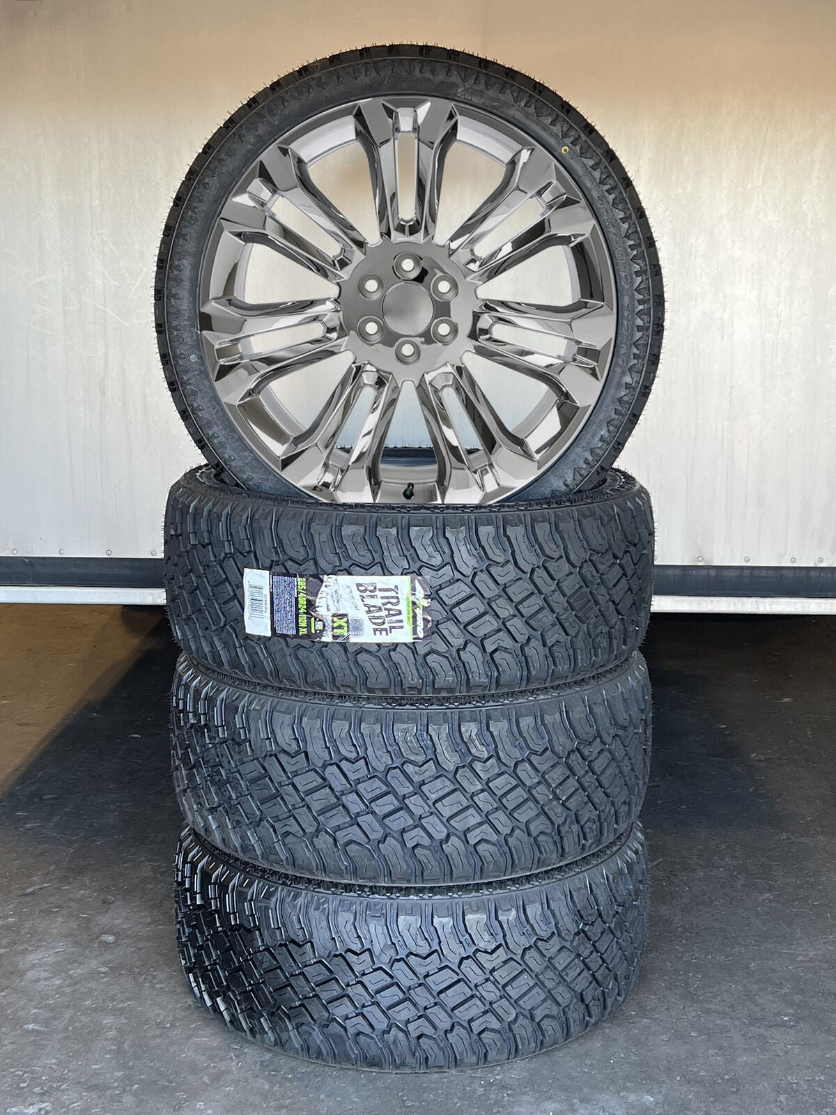 7 Split 24" Chrome Wheels X/T Tires Chevy Silverado Tahoe GMC Sierra Yukon0