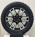 20" Black and Machine AT4 Style Wheels Rugged Terrain Tires GMC Sierra Yukon SET0