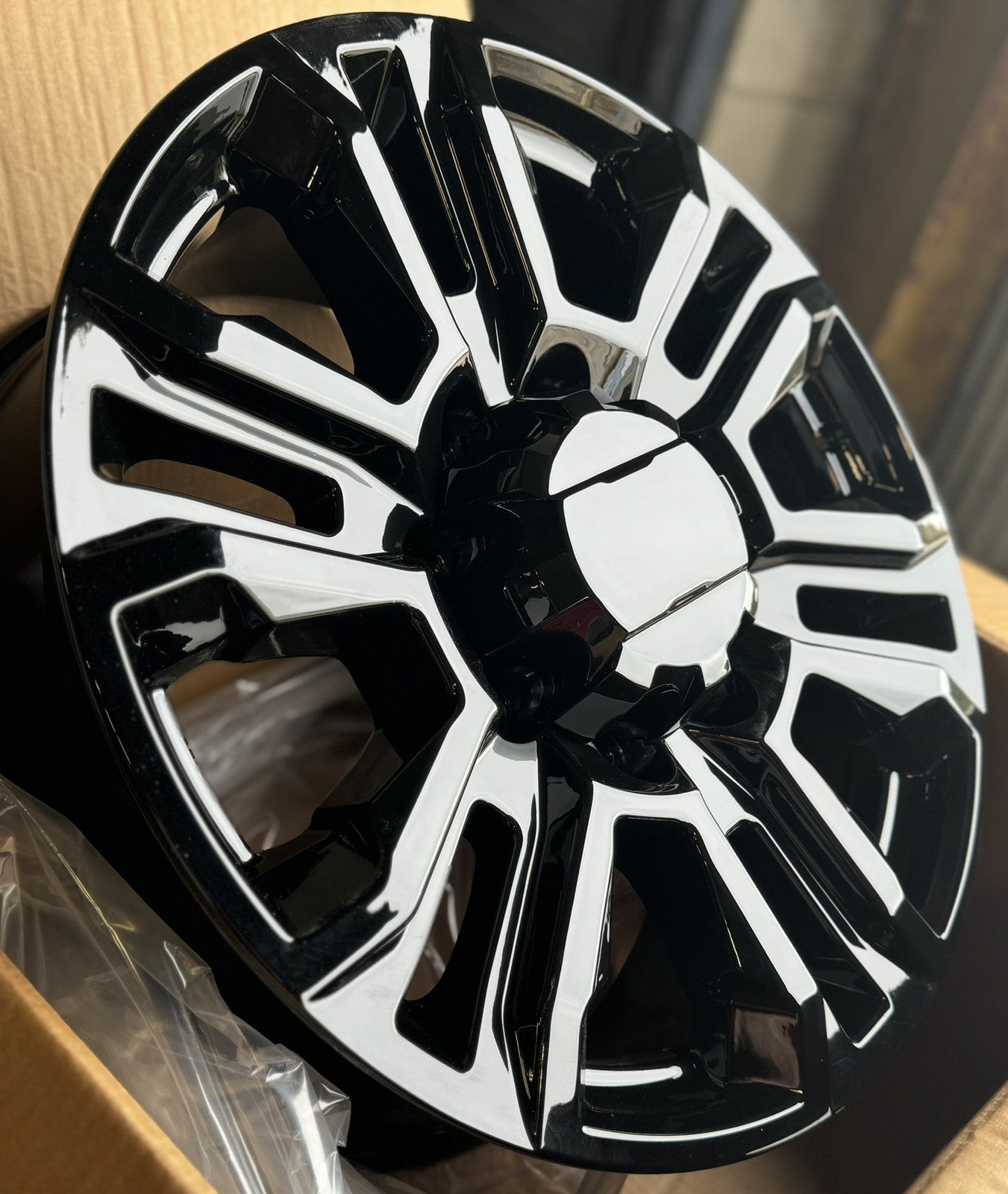 2011-2026 Chevy Silverado 2500 Black Split Spoke 20" 8-180 Wheels 33X12.50R20 RT3