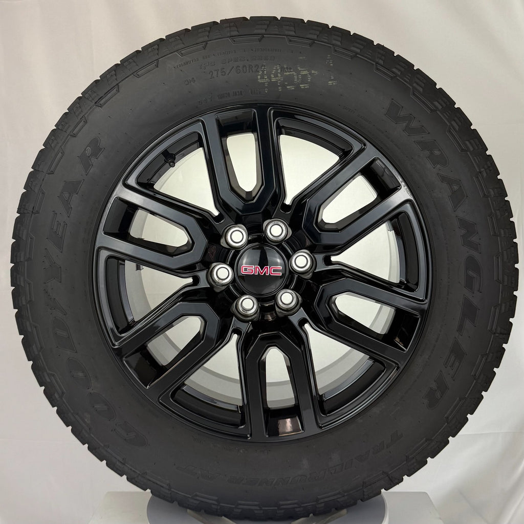 20" GMC Sierra Black Elevation Denali SLT OEM Wheels Goodyear AT Tires TPMS LUGS0