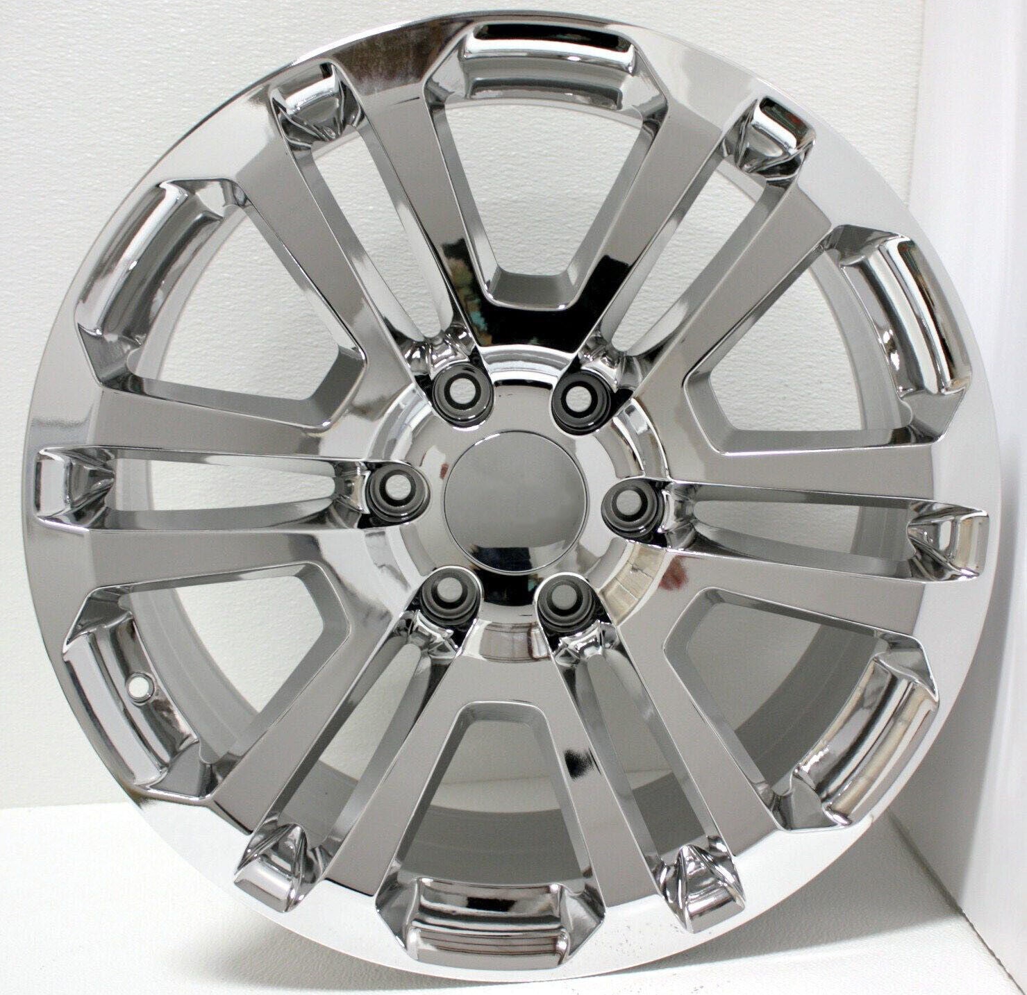 Chevy 22" Chrome Split Spoke Wheels Rims For 2000-18 Silverado Tahoe Suburban0