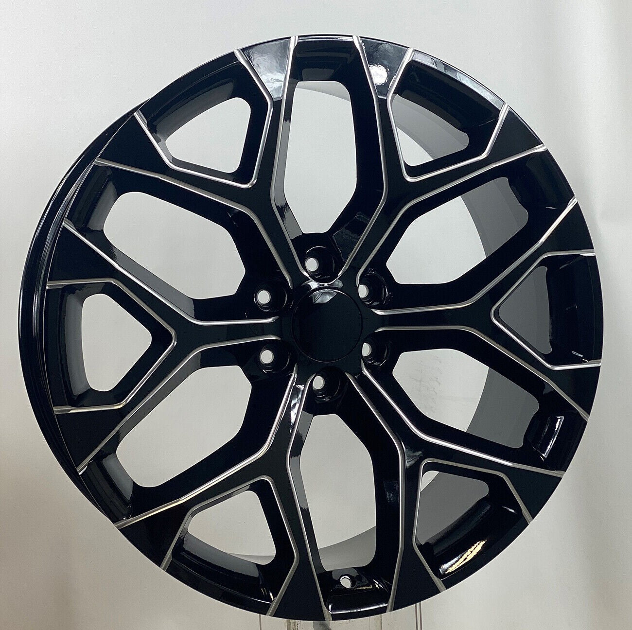GMC 22" Gloss Black Milled Snowflake Wheels 2000-2026 Sierra Yukon Denali0