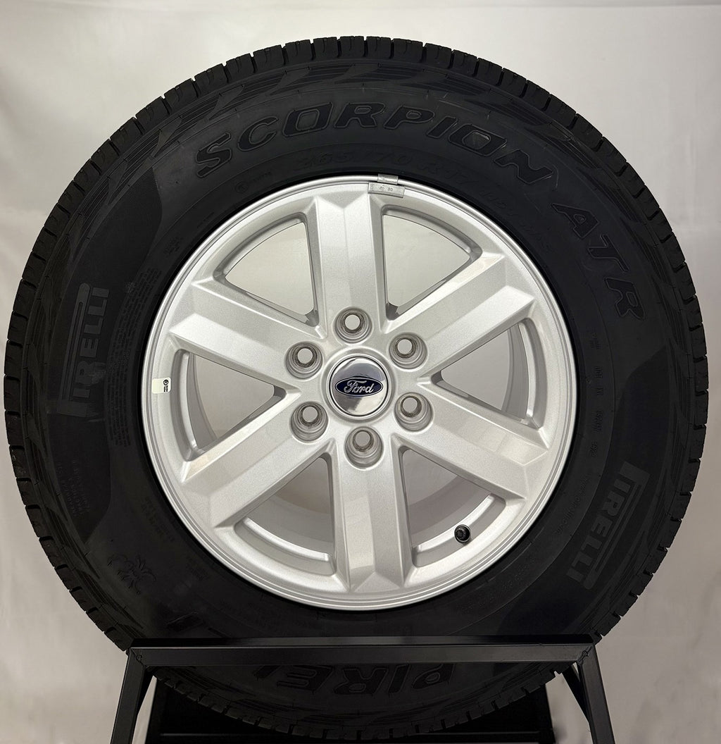 Ford F150 OEM 17" Silver Wheels Pirelli ATR Tires Fits 2015-2025 TPMS LUG NUTS4