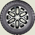 Chevy Silverado 20" Black & Machine Snowflake Wheels Rims 35x12.50 Mud Tires SET0