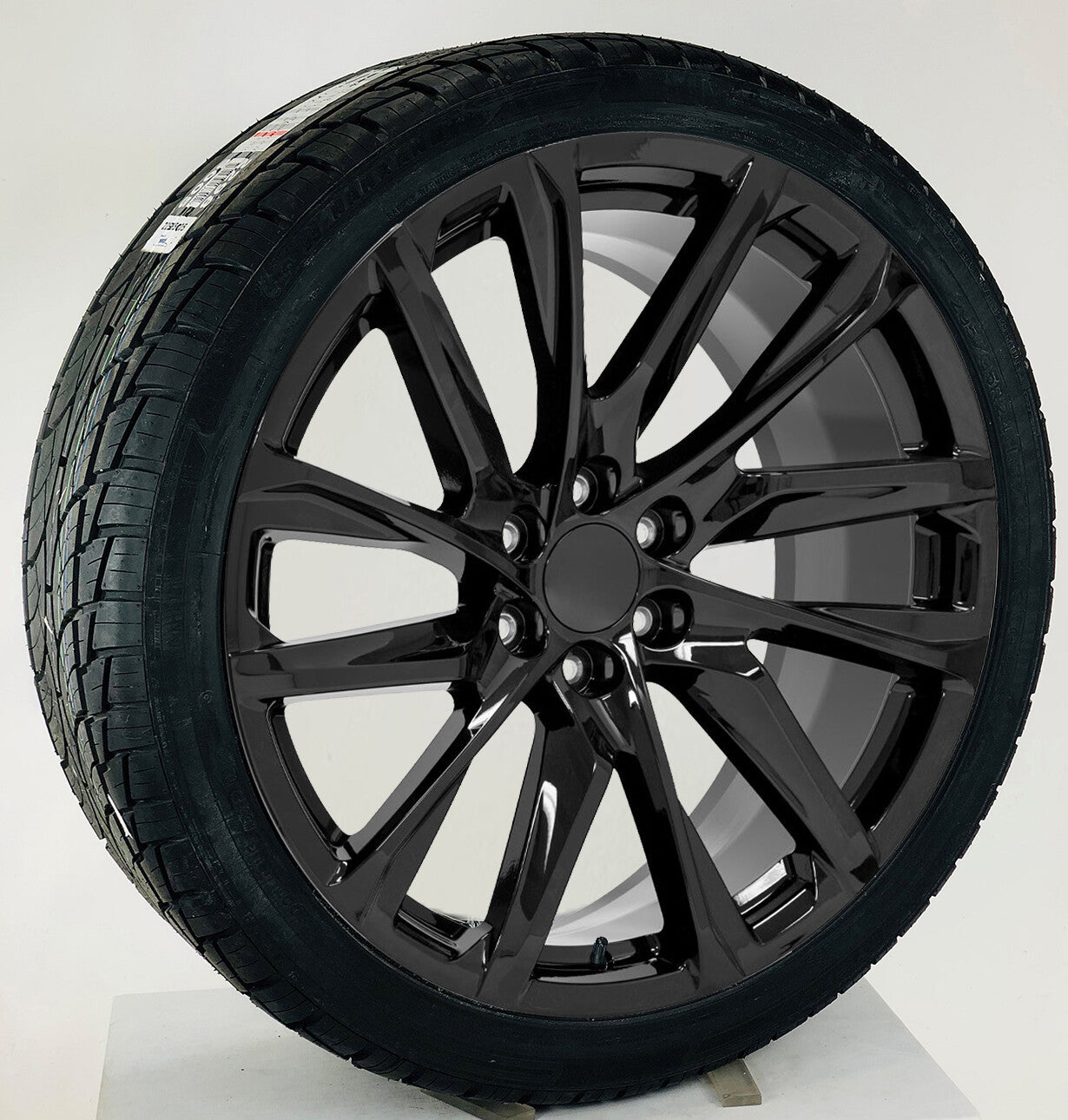 Black SSX 24" Wheels 295/35R24 Tires TPMS Escalade Tahoe Yukon Silverado Sierra0
