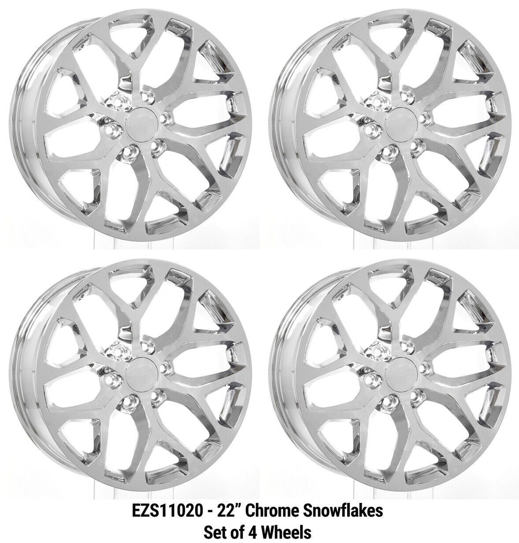 Chevy 22" Chrome Snowflake Replica Wheels 2020 21 22 23 24 25 Silverado Tahoe7