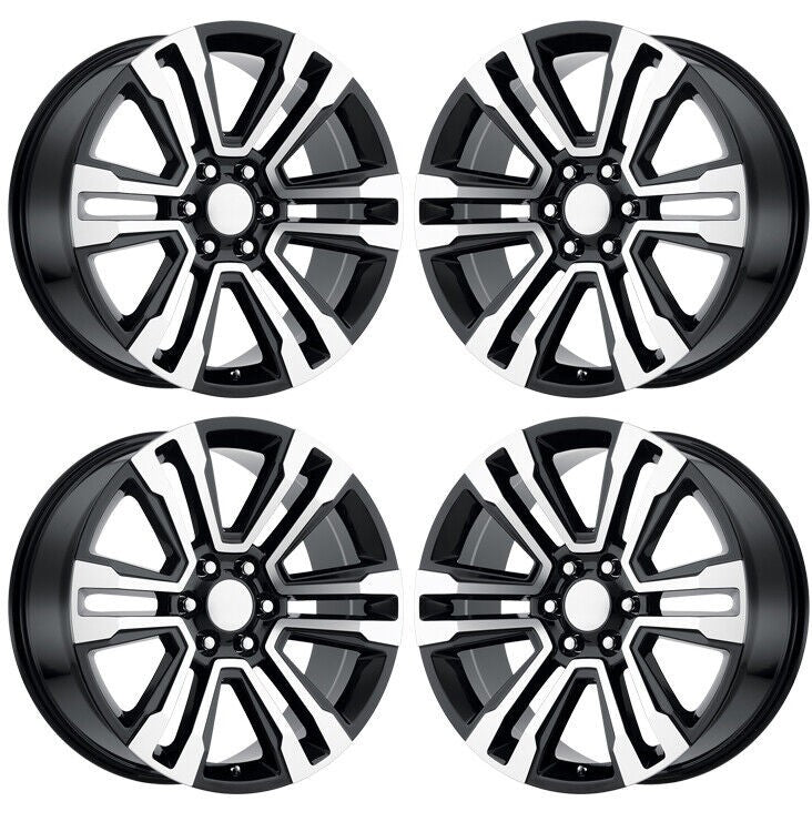 GMC 20" Black & Machine Denali Style Split Spoke Wheel For 2000-26 Sierra Yukon0