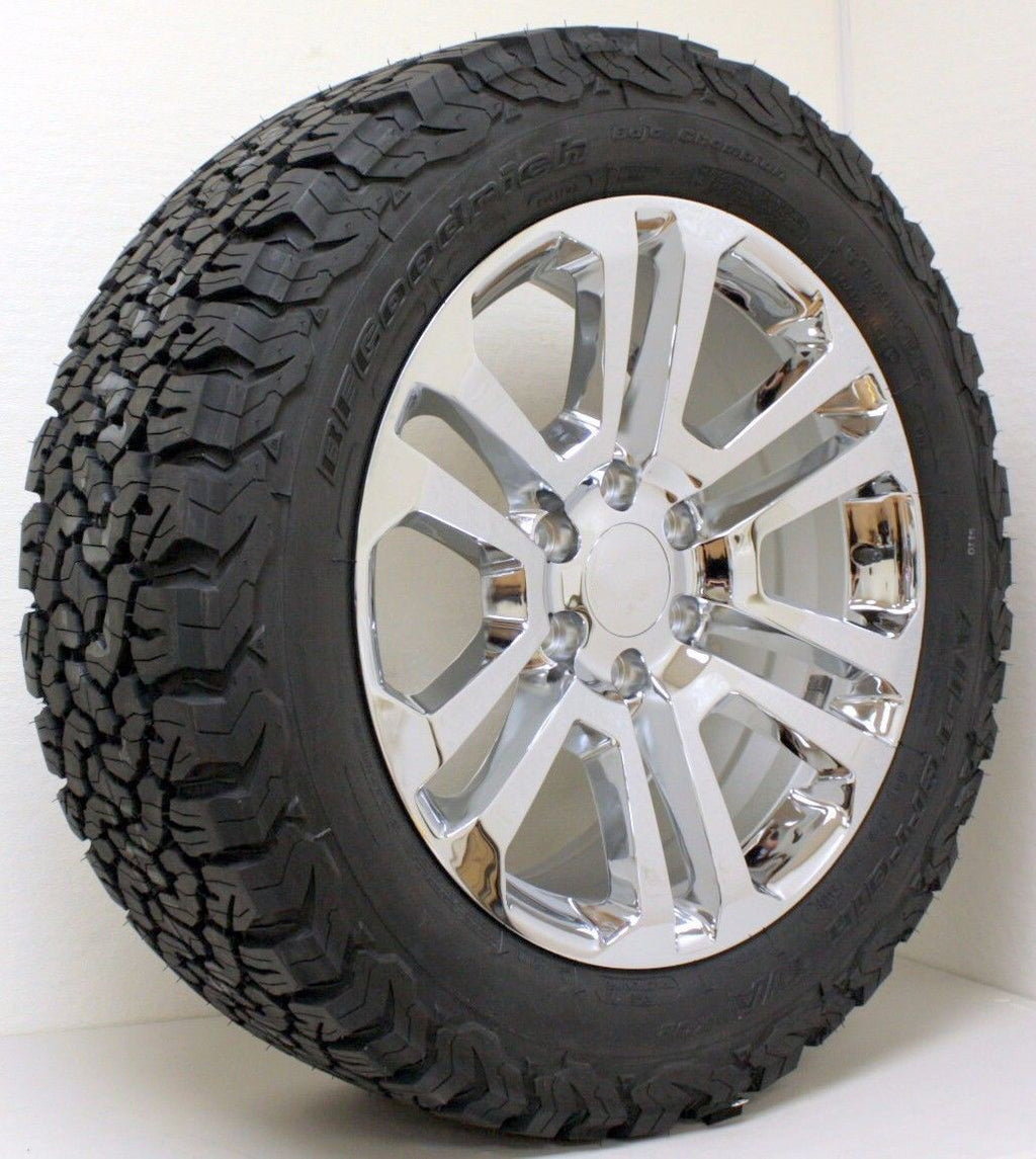 Chevy 20" Split Spoke Chrome Wheels BFG Tires 2000-2026 Silverado Tahoe Suburban0