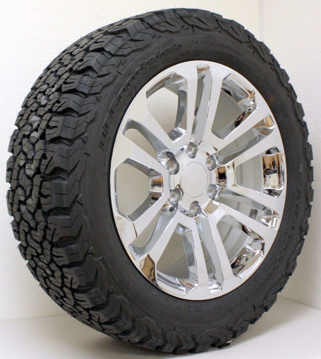 Chevy 20" Split Spoke Chrome Wheels BFG Tires 2000-2026 Silverado Tahoe Suburban0