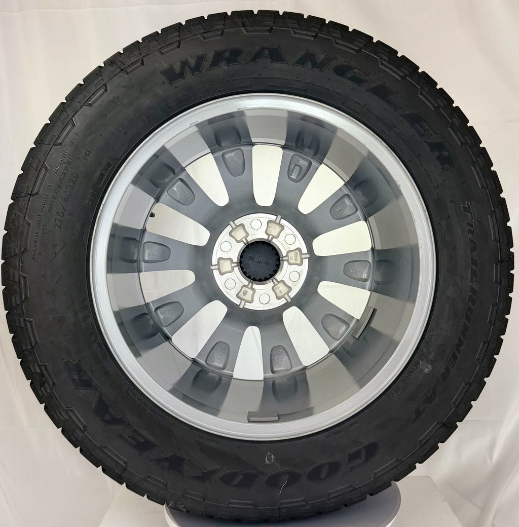 20" Chevy Silverado Gunmetal OEM Wheels Goodyear A/T Tire TPMS LUG NUT 2000-20267