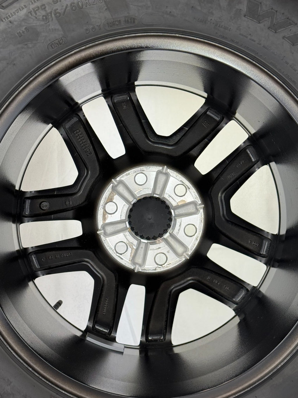 20" Chevy Silverado Black Trail Boss OEM Wheels Goodyear A/T Tire TPMS7