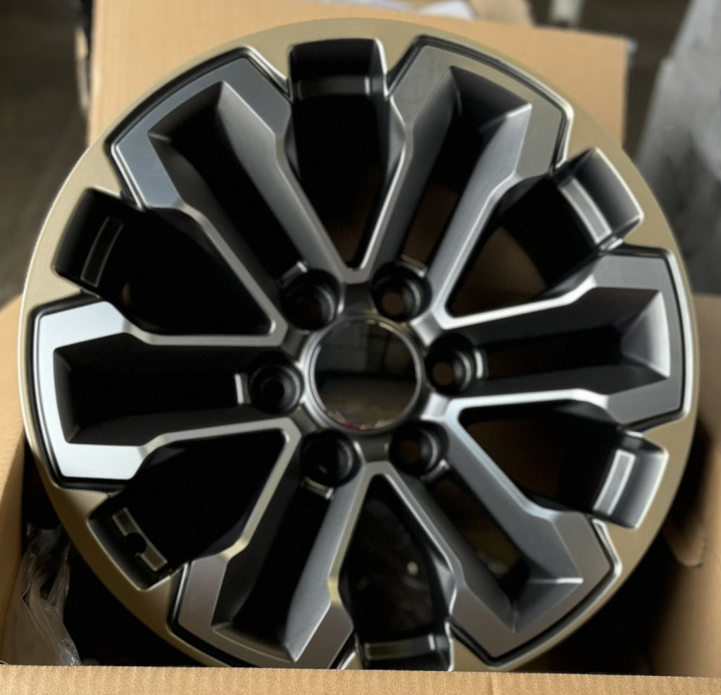 Chevy Silverado Tahoe 18" Gunmetal & Machine Replica Wheels Blackhawk R/T Tires2