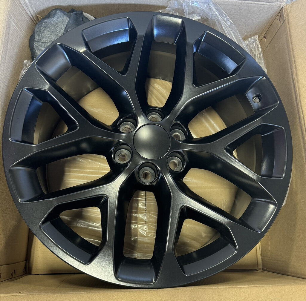 20" Matte Black Snowflake Wheels Blackhawk R/T Tires For Chevy Silverado Tahoe4
