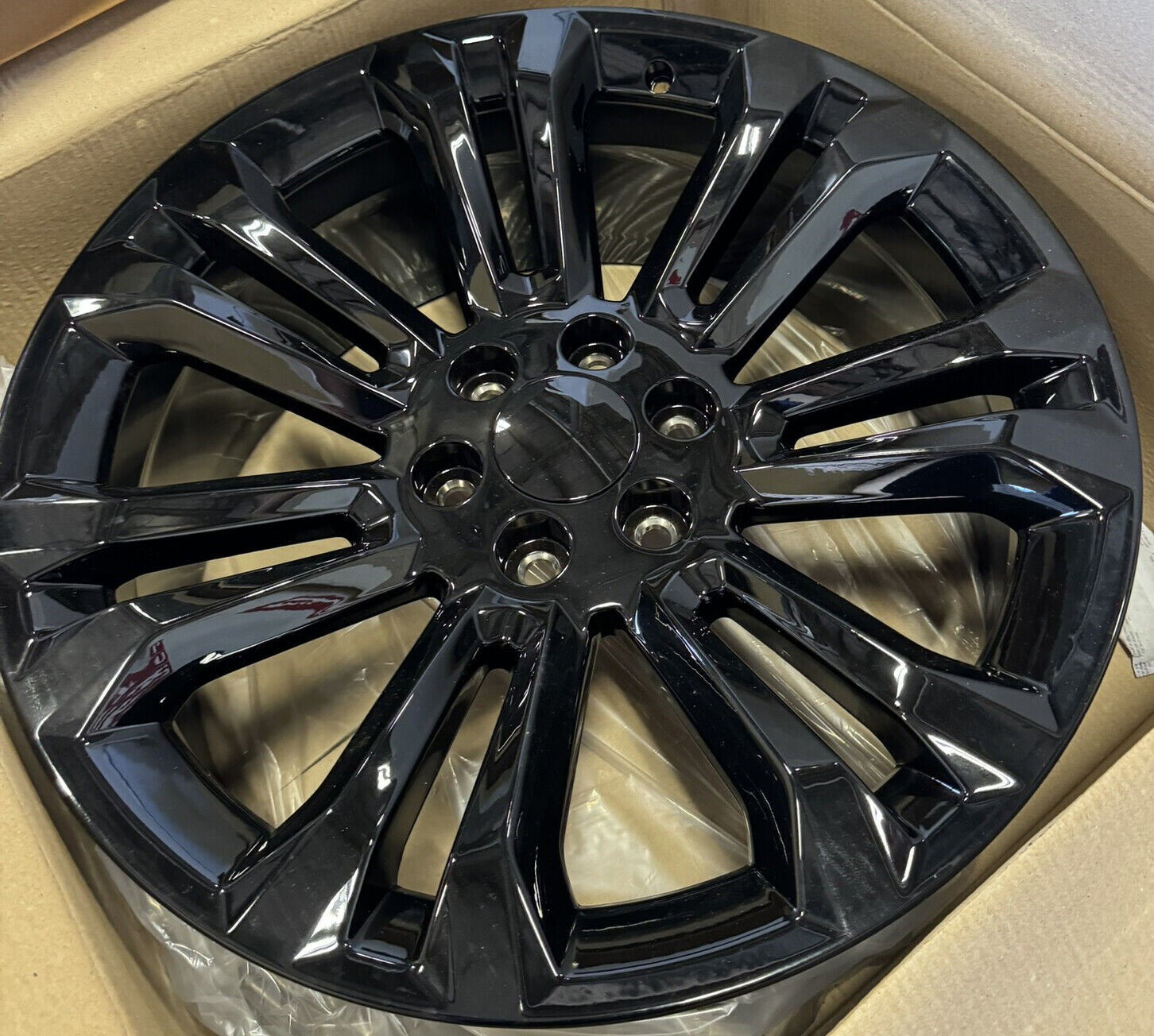 Black 7 Split Spoke 22" Wheels Blackhawk R/T Tires GMC Sierra Yukon Denali Set 46