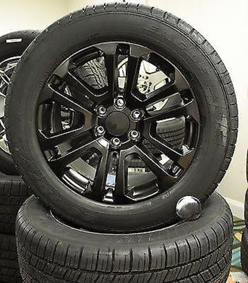 20 inch Black Satin Split Spoke Wheels Goodyear Tires Chevrolet Silverado Tahoe0