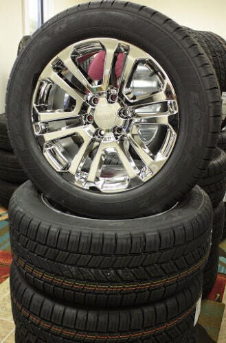 Chevy 20" Chrome Split Spoke Wheels Goodyear Tires For Silverado Tahoe Suburban1