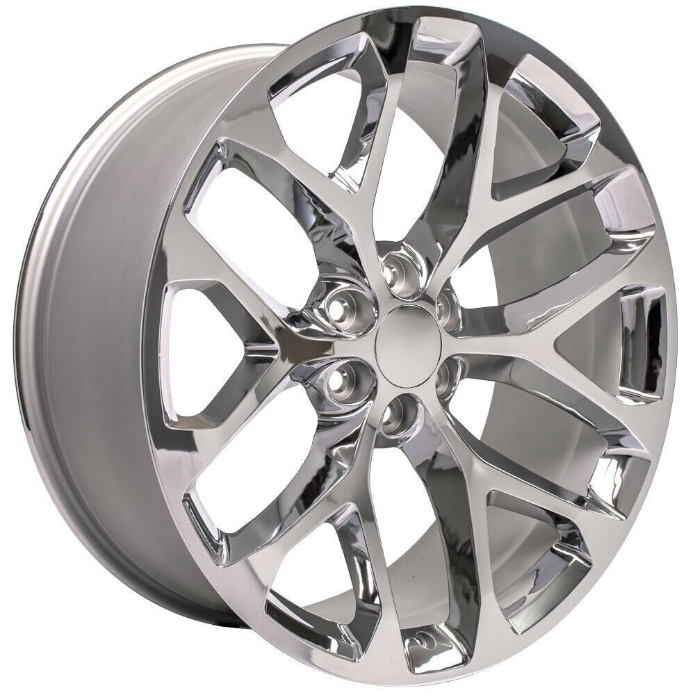 24" Chrome Snowflake Wheels for Chevy Silverado Tahoe Suburban GMC Sierra Yukon0