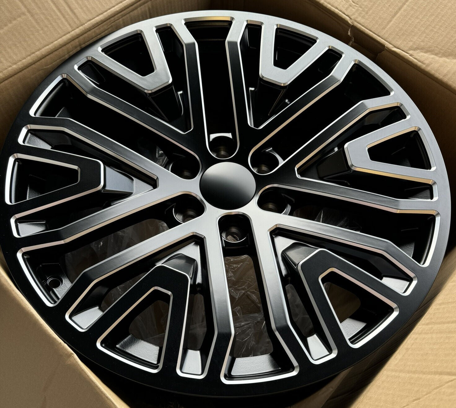 Satin Black Milled Edge 22" Wheels Ironman H/T Tires GMC Sierra Yukon Denali3