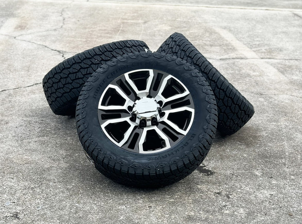 2011-2026 GMC Sierra 2500 Black & Machine Denali 20" 8-180 Wheels 265/60R20 A/T0