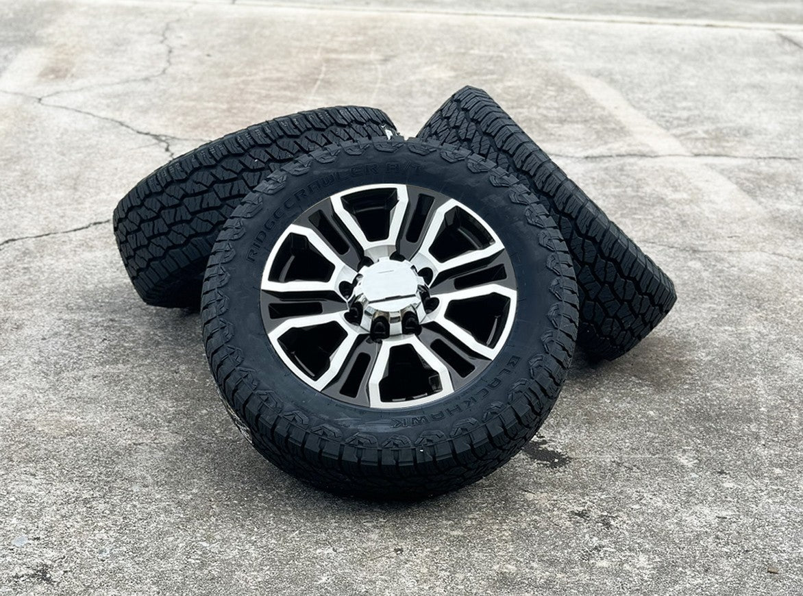 2011-2026 GMC Sierra 2500 Black & Machine Denali 20" 8-180 Wheels 265/60R20 A/T0