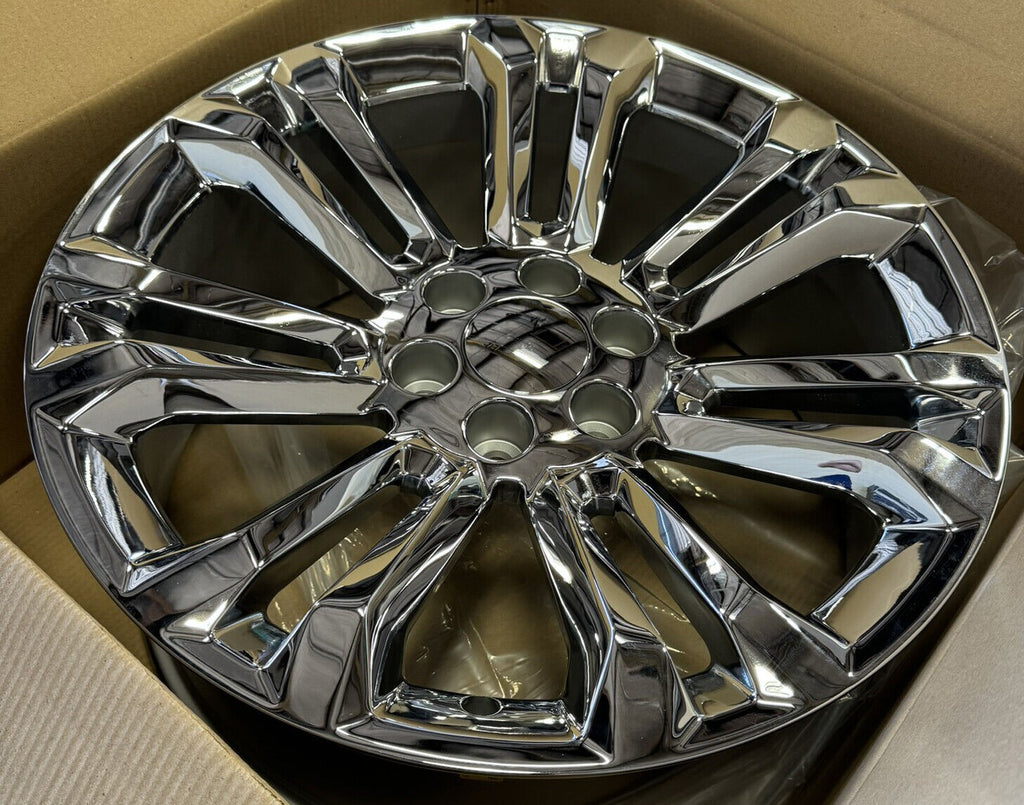 Chrome 7 Split Spoke 22" Wheels 33X12.50R22 Blackhawk R/T Tires Chevy Silverado2