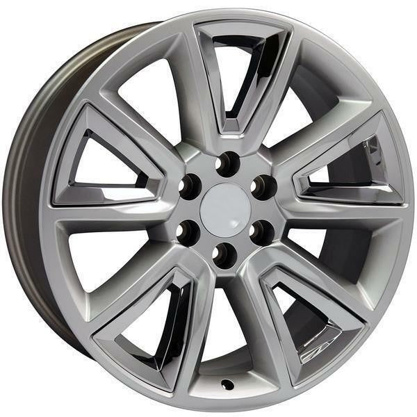 20" Hyper Silver with Chrome Wheels Rims for 2000-2026 GMC Yukon Denali Sierra0