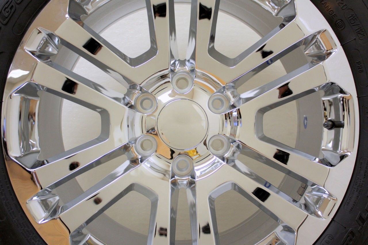 GMC 20" Split Spoke Chrome Wheels Rims BFG A/T Tires 2000-26 Sierra Yukon Denali1